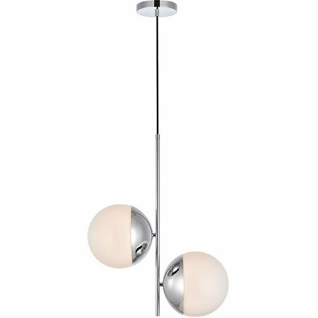CLING Eclipse 2 Lights Pendant Ceiling Light with Frosted White Glass Chrome CL2955341